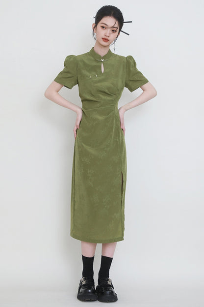 Plum Jacquard Tencel Dress