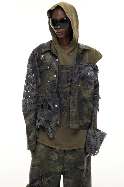 Cosmic Vortex Sleeveless Hooded Top