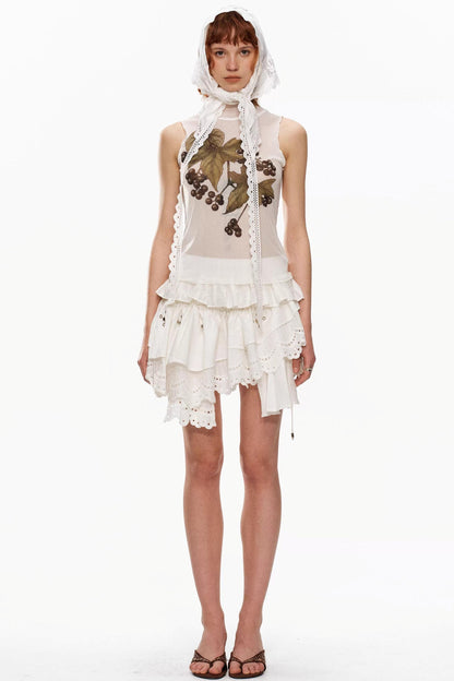 Grape Print Mesh Vest