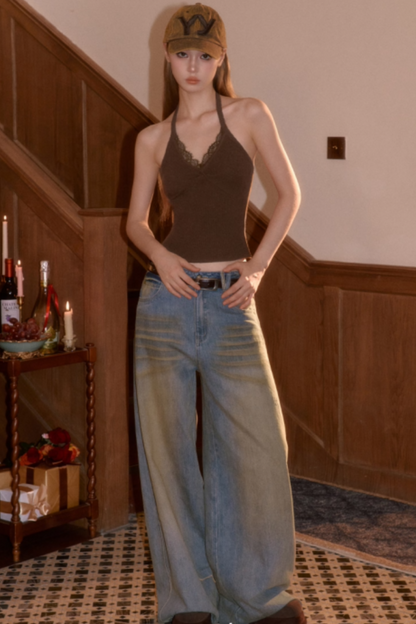 Vintage Fur Collar Knit Cardigan Set