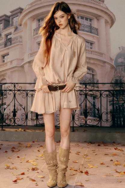 Girlish Ruffled Spring Dress