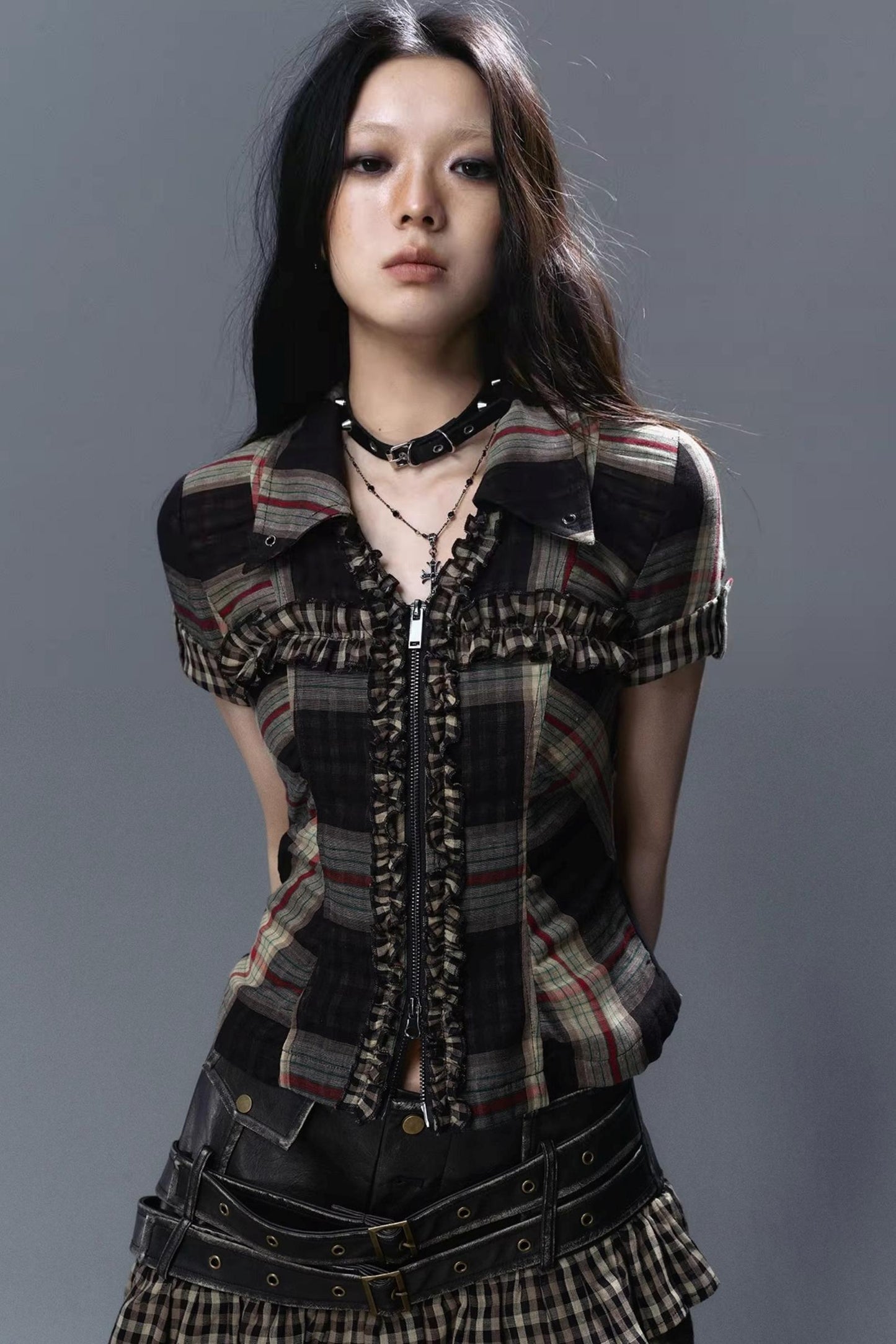 Vintage Lace Pleated Blouse