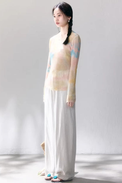 Linen Blend Wide-Leg Pants