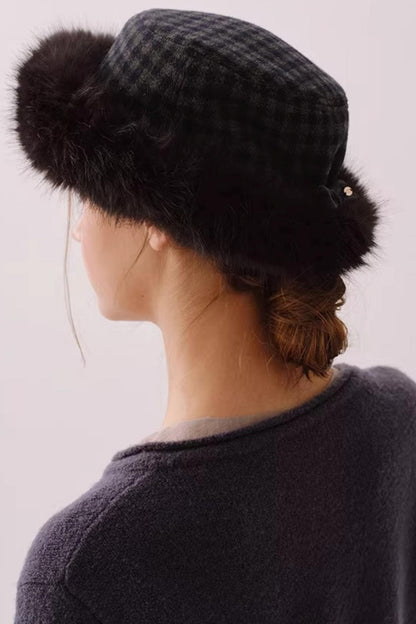 Reversible Faux Fur Beret Hat