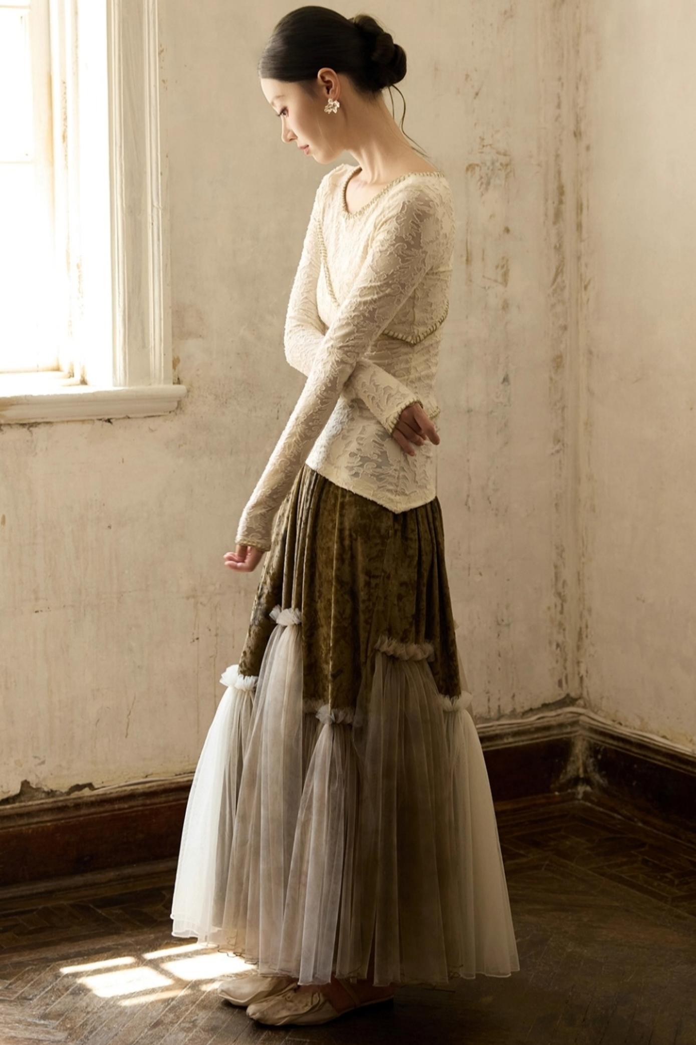 Slim Jacquard Knit Base Layer Top