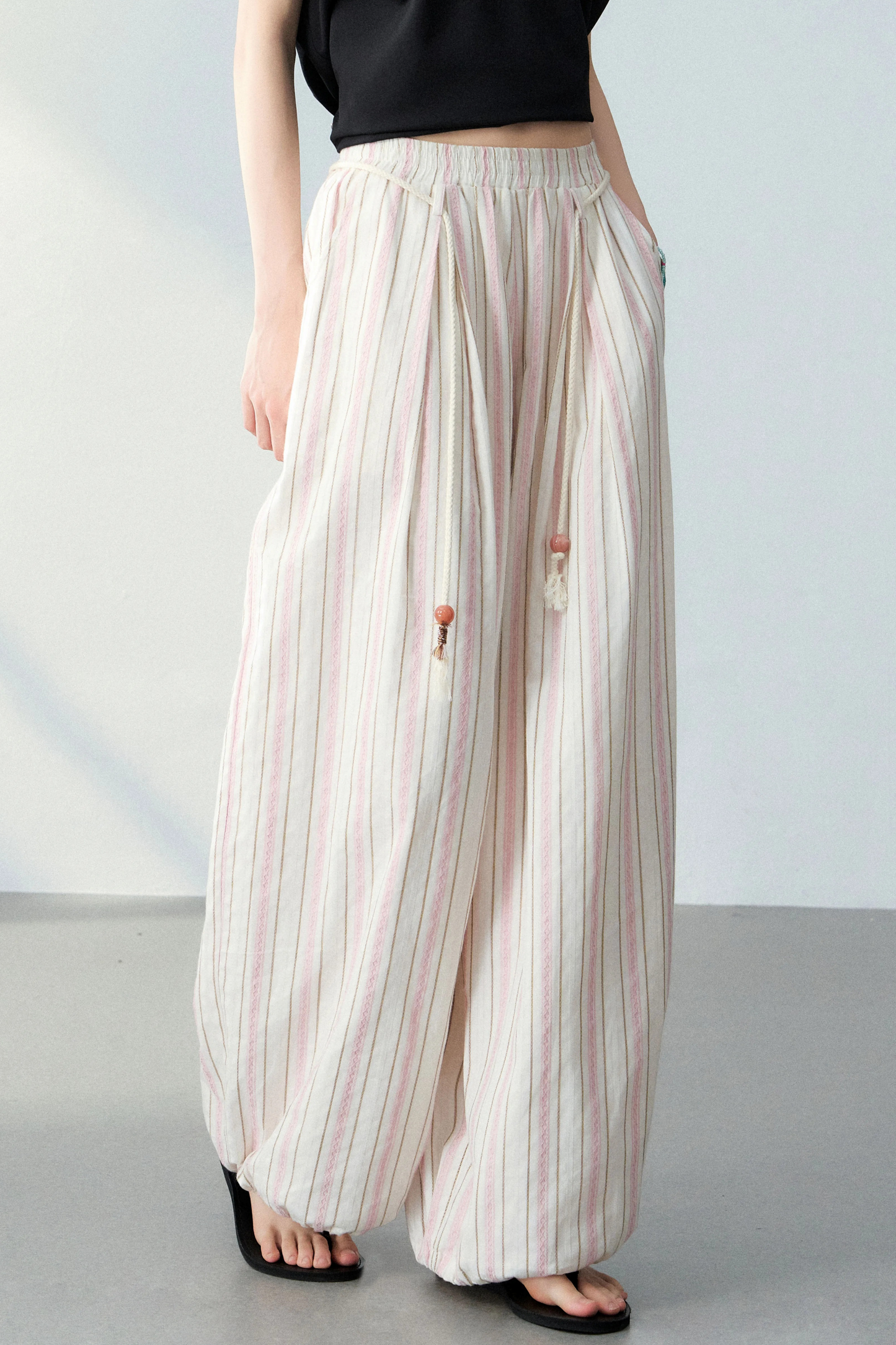 Old Money Striped Linen Pants Set-Up