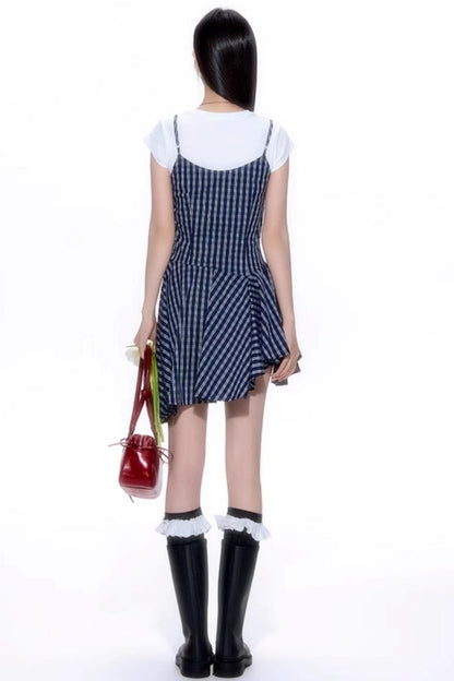 Sweet Plaid Halter Dress