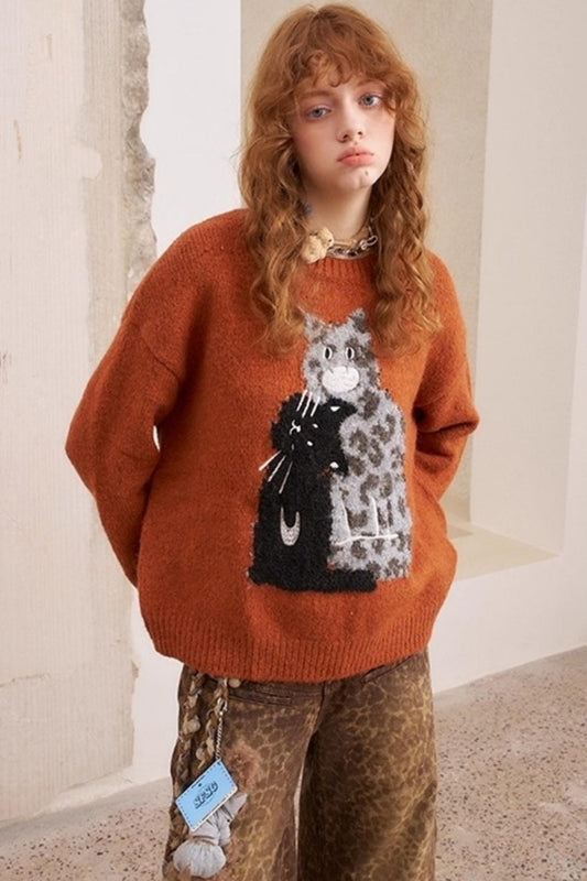 Embroidered Crew Neck Sweater