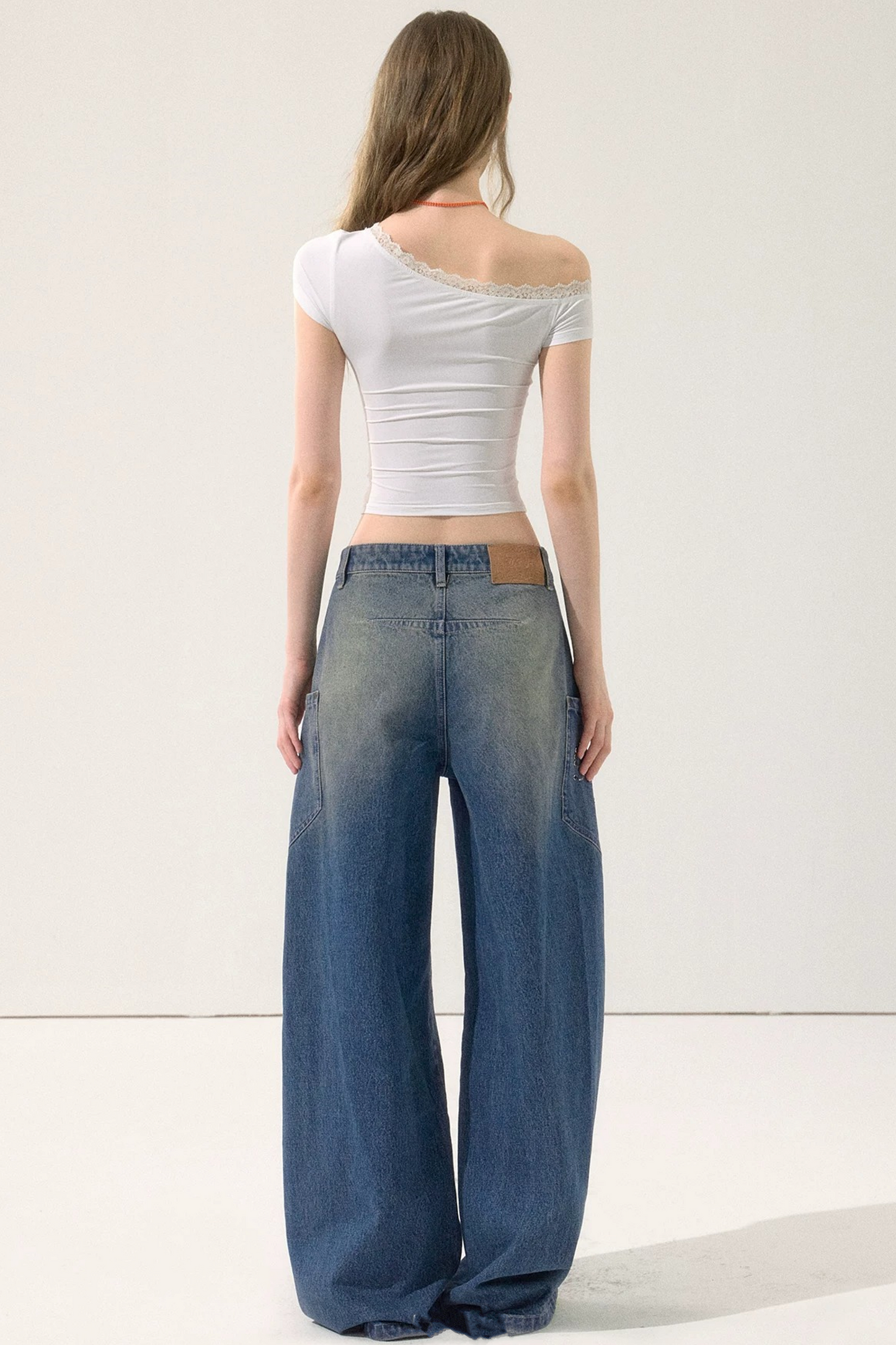 Rhinestone Retro Wide-Leg Jeans