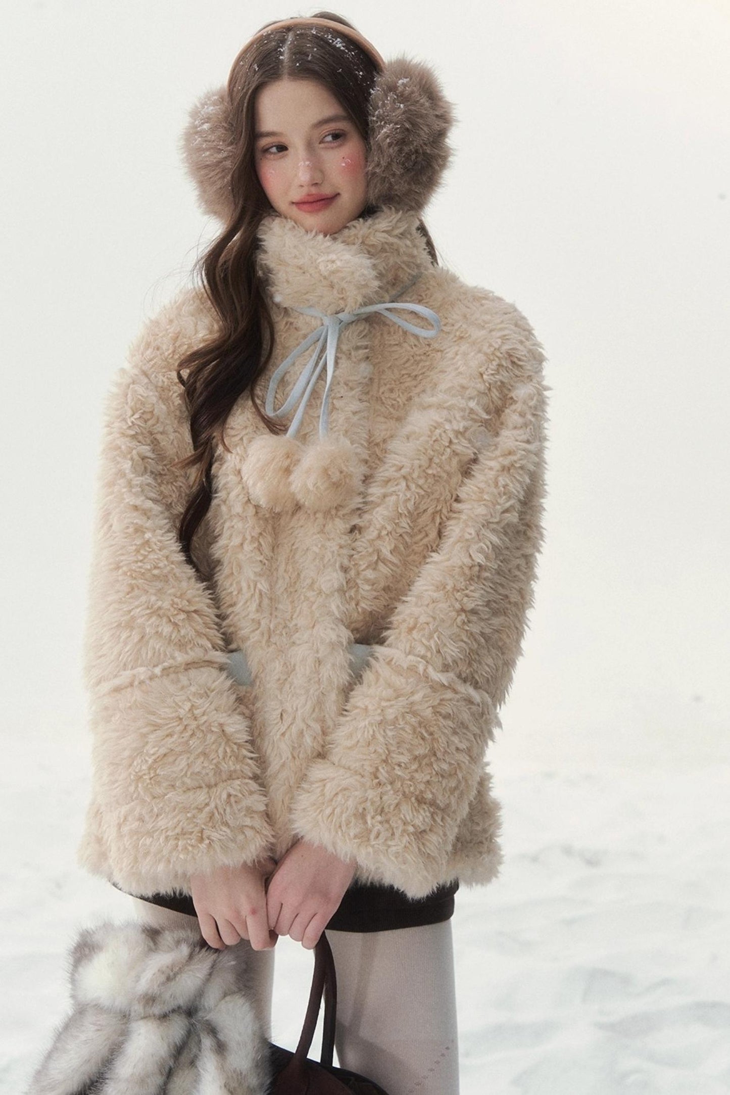 Pink and Blue Reversible Fur Coat