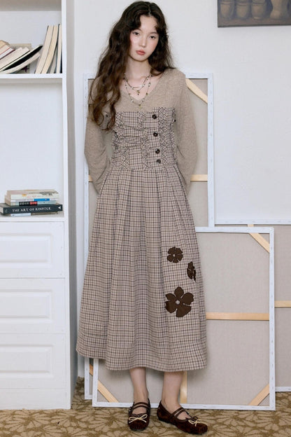 French Vintage Pastoral Flower Dress