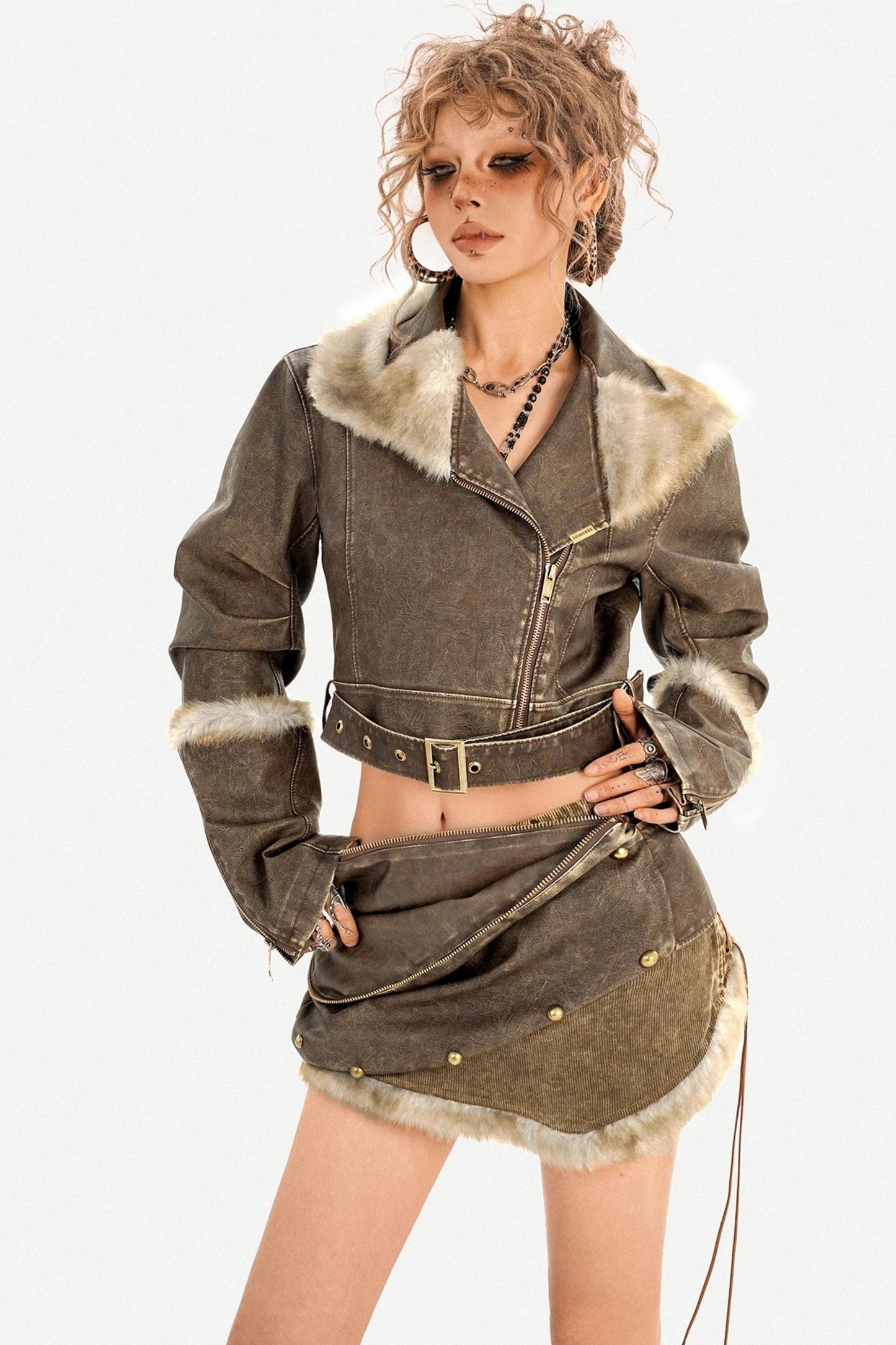 Distressed Spicy Girl Skirt Set-Up