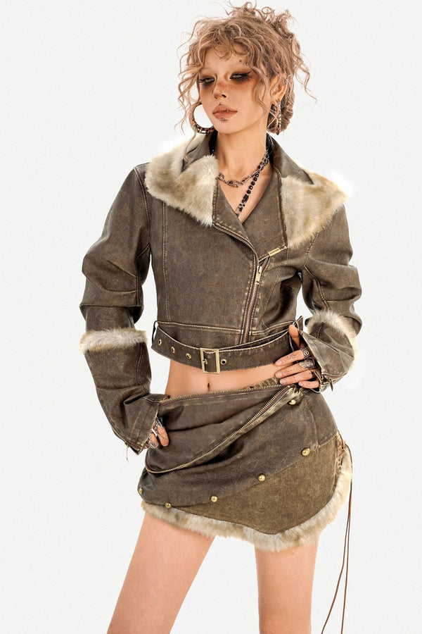 Distressed Spicy Girl Skirt Set-Up