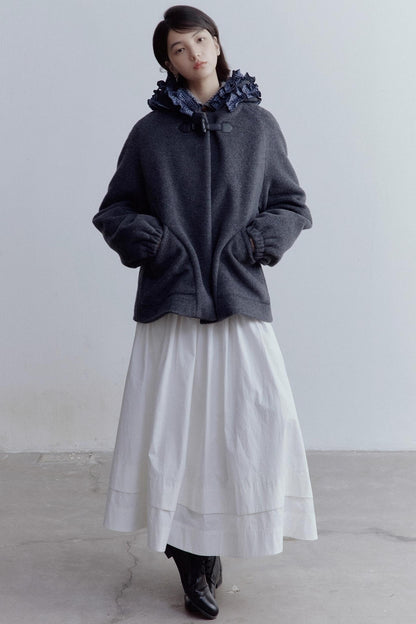 Pure Cotton Layered Shirring Skirt