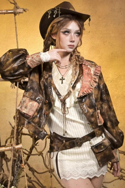 Punk Retro Knitted Dress Set-Up