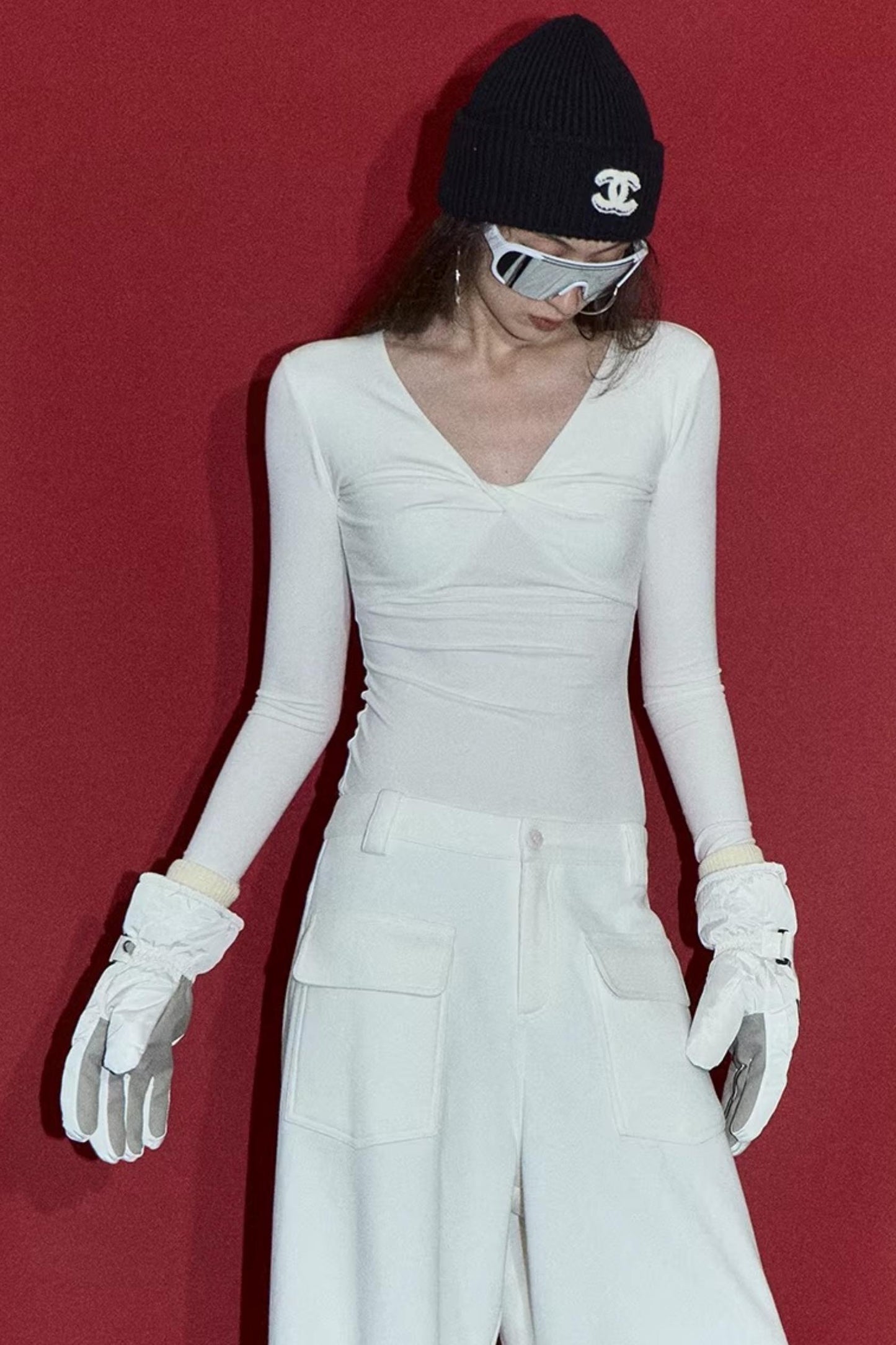 Chest Twist Pleated Winter Top