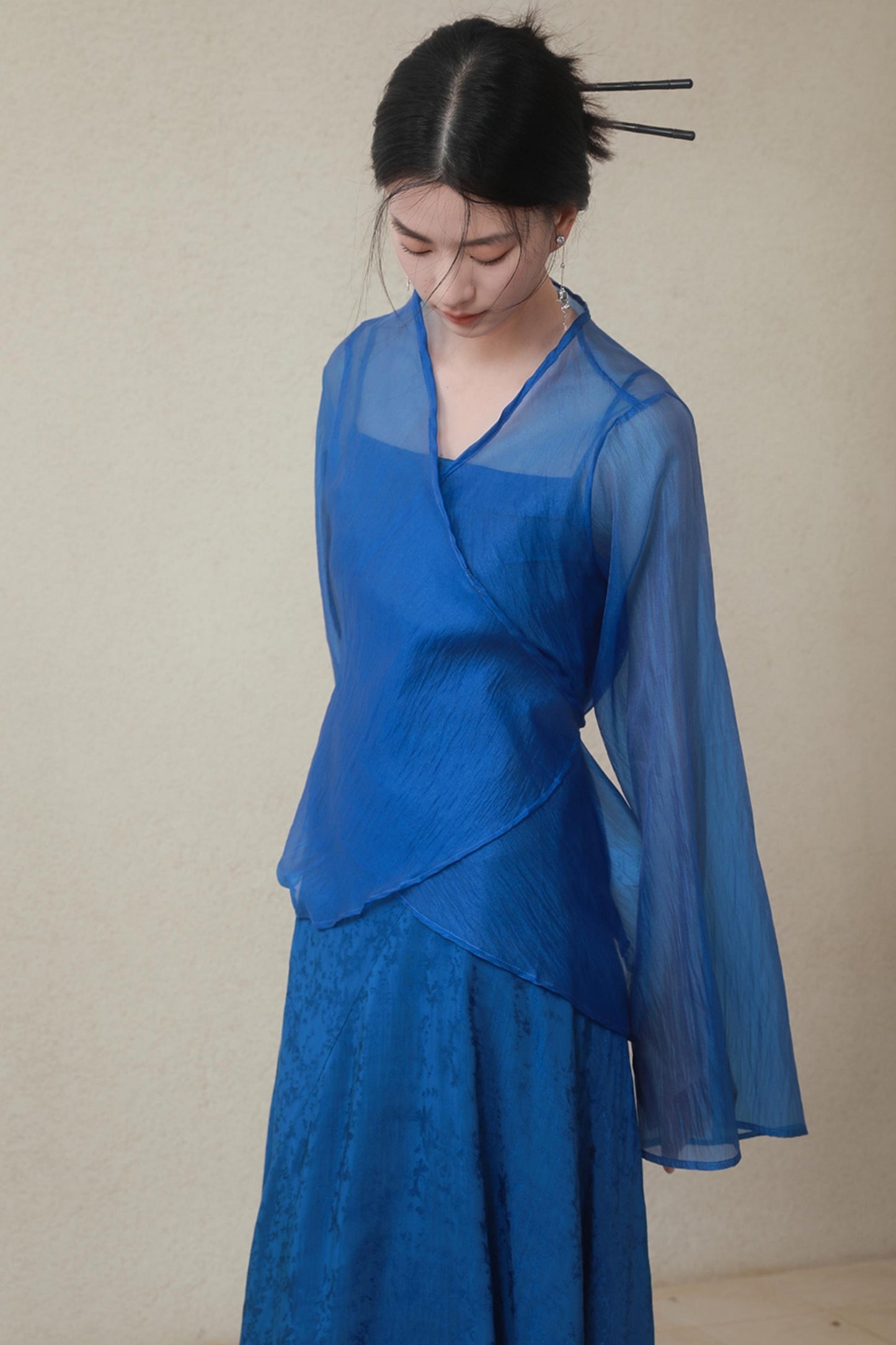 Blue Mesh Tie Sun Shirt