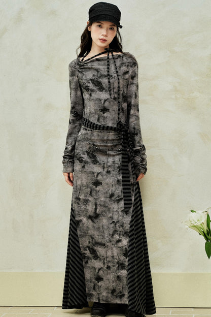 Gradient Patchwork Romantic Dress