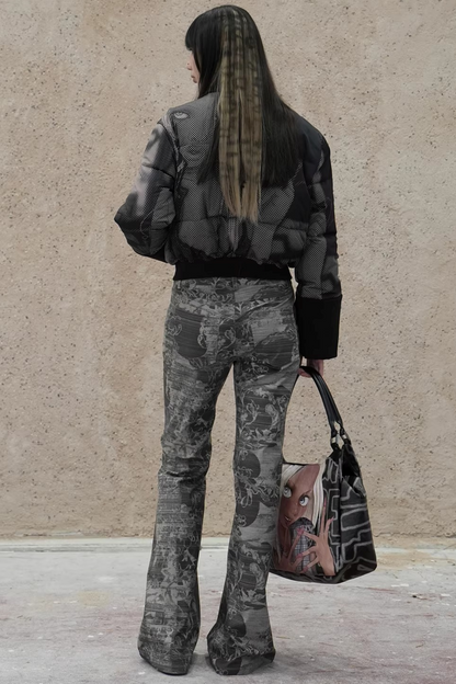 Retro Floral Bootcut Pants