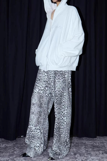 White Embroidered Hooded Jacket