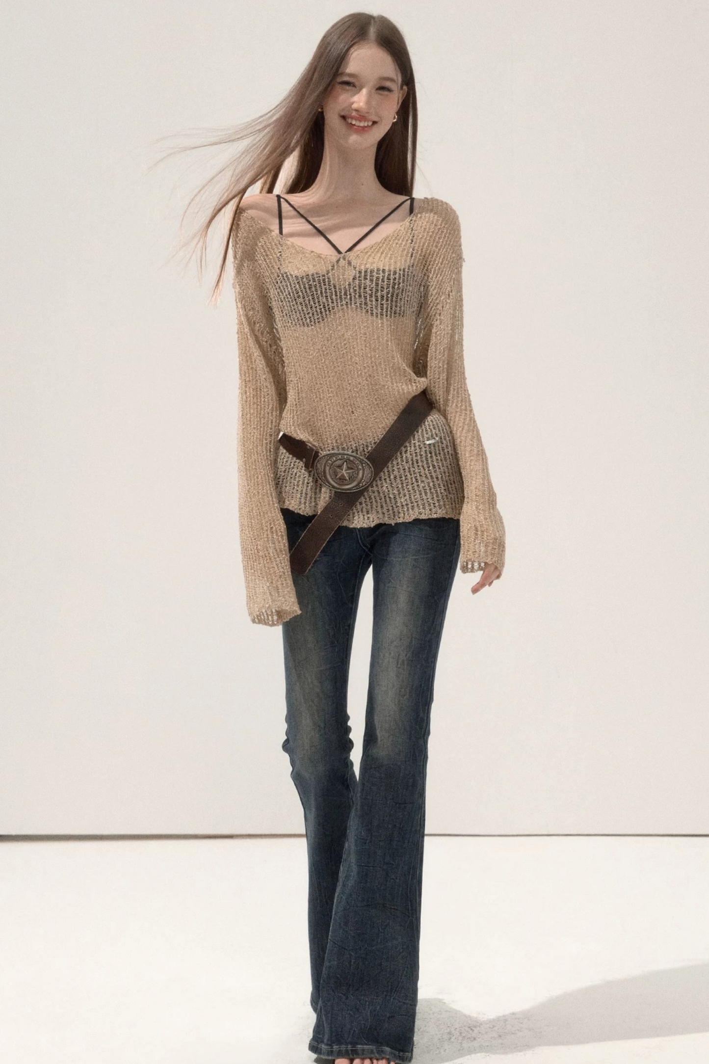 Knitted Mesh Blouse