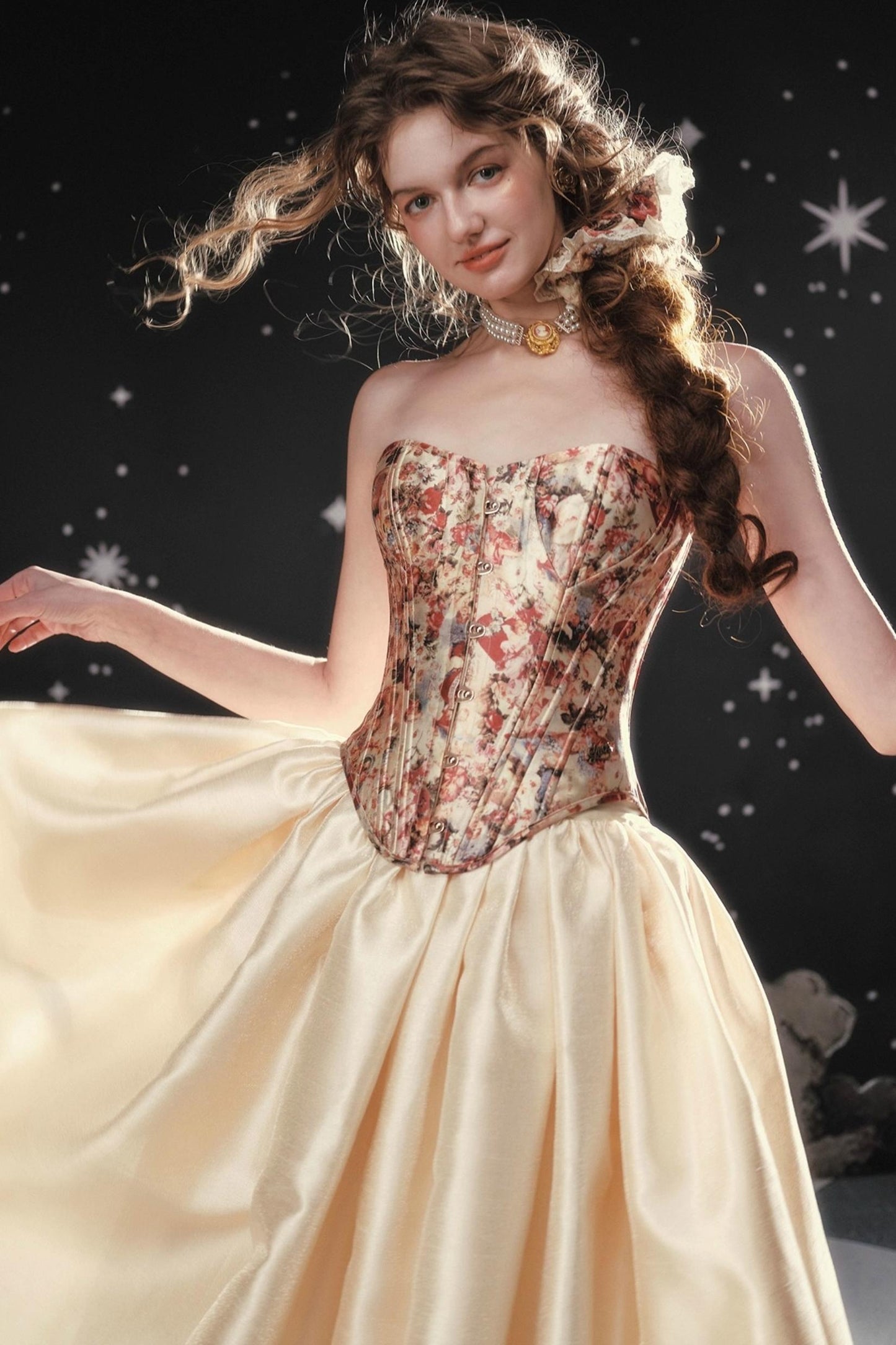 Pinch Waist Corset Skirt Dress Set-Up