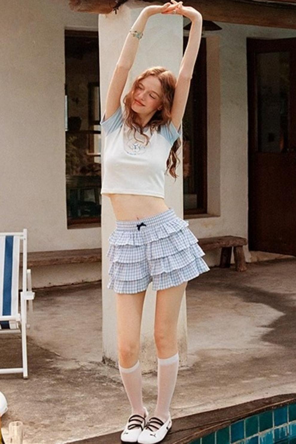 Blueberry Tiered Shorts