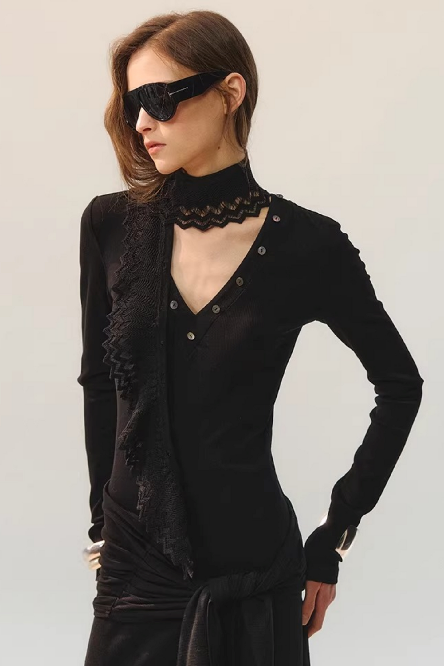 Lace Slit Dress