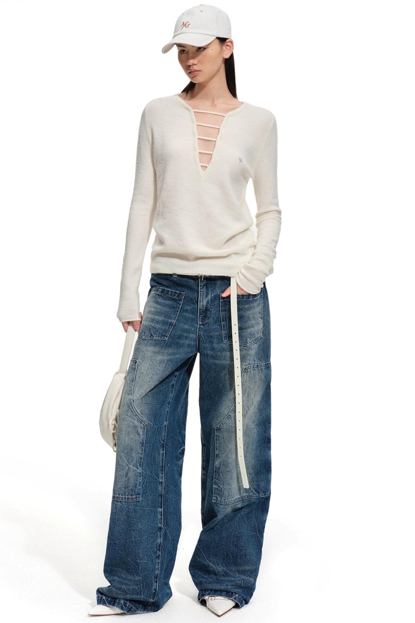 Alpaca Wool V-Neck Sweater