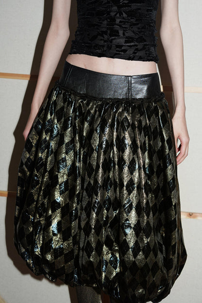 Metallic Glossy Pumpkin Skirt