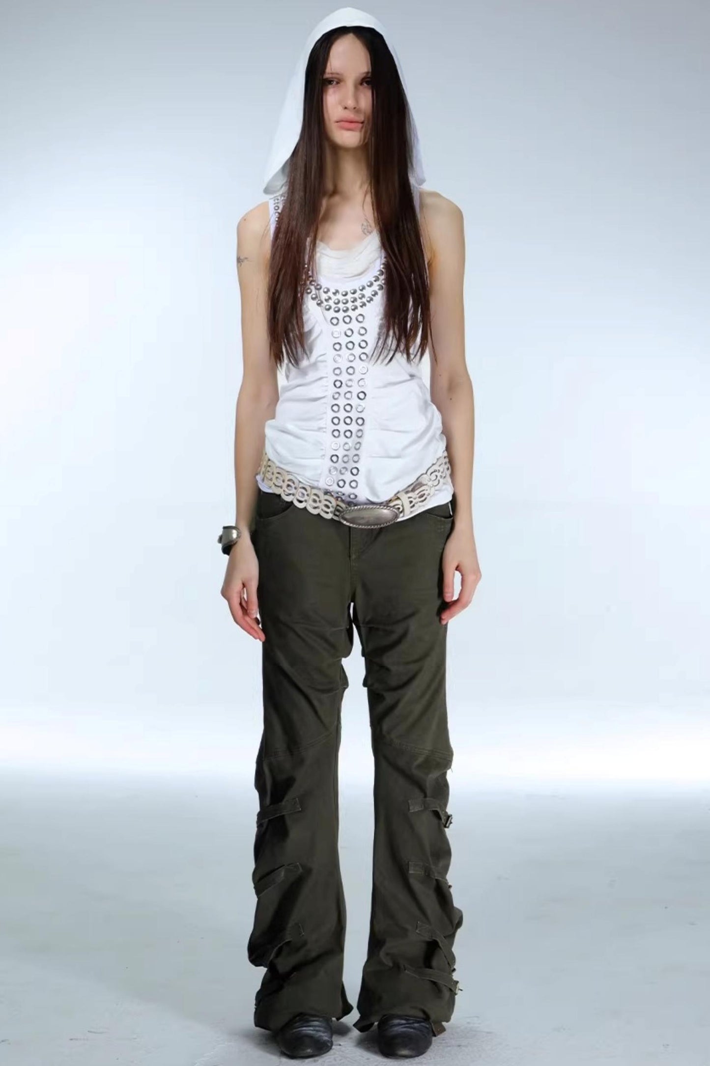 Retro Washed Cotton Trousers