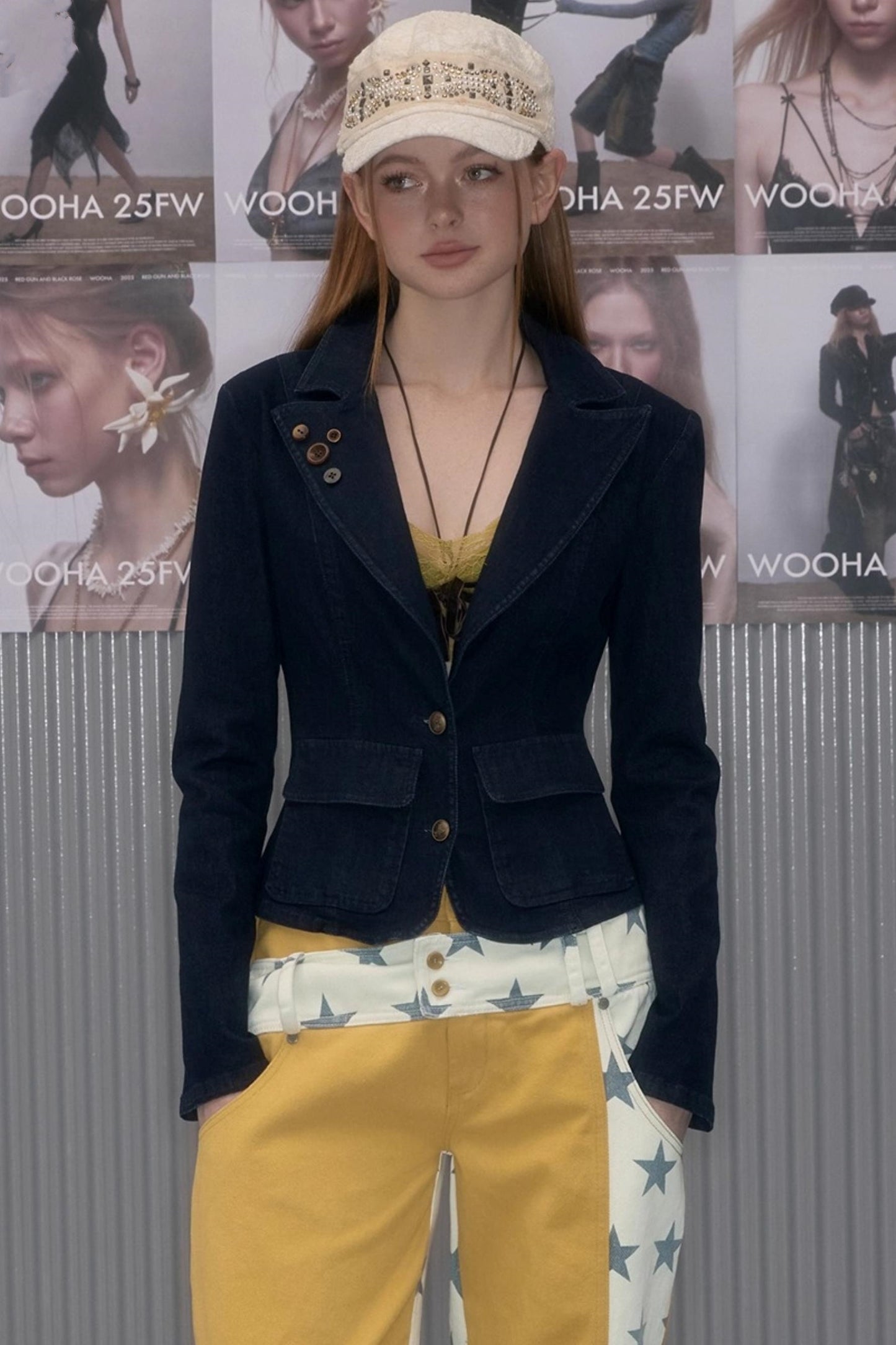 Retro Charm Denim Short Coat