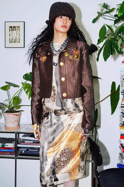 Gold Silk Glitter Jacket