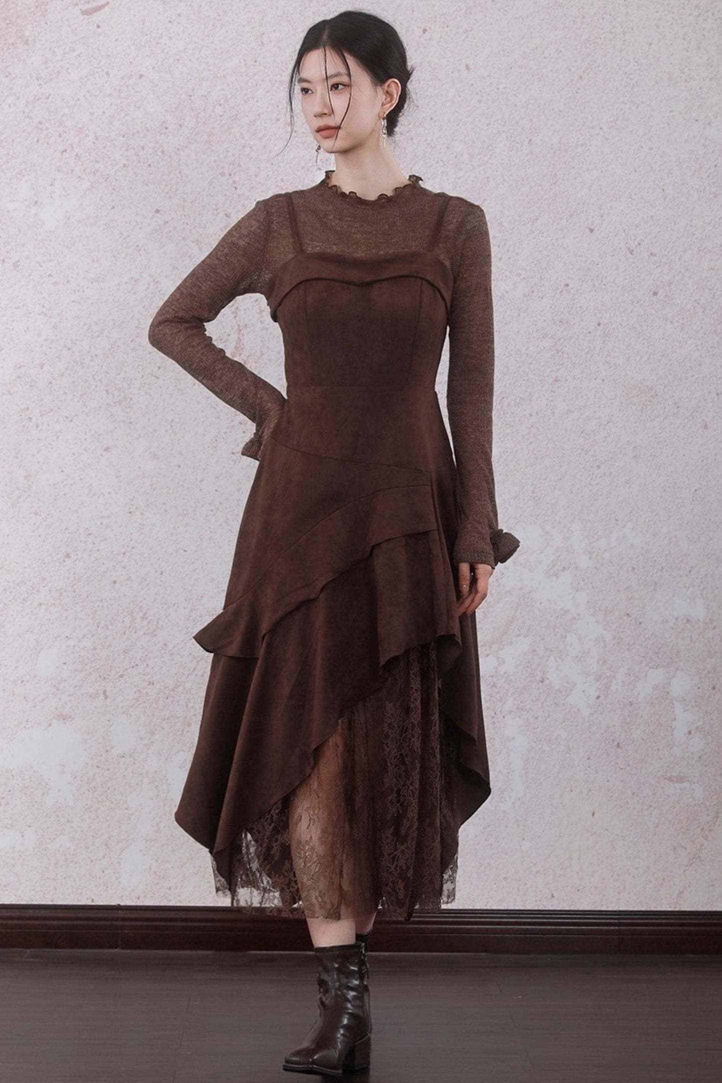 Layered Lace Paneled Sundress