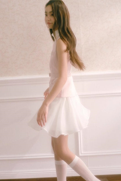 Pink Satin Puffy Daughter Dress