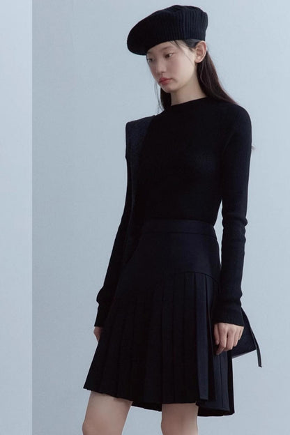 Elegant Asymmetrical Black Skirt