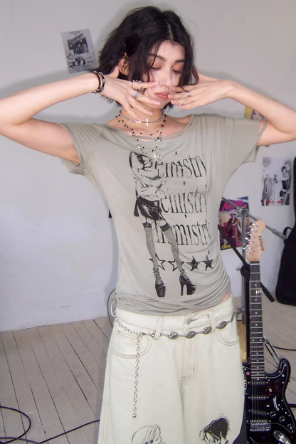 Ripped Off-Shoulder Blouse