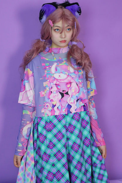 Sweet Spicy Long-Sleeved Mesh T-Shirt