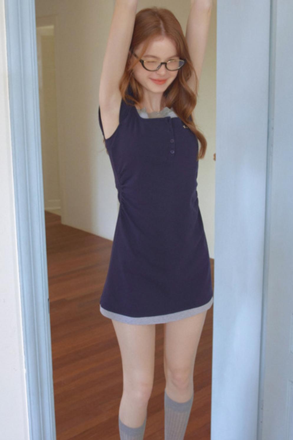 Lace Navy A-Line Dress