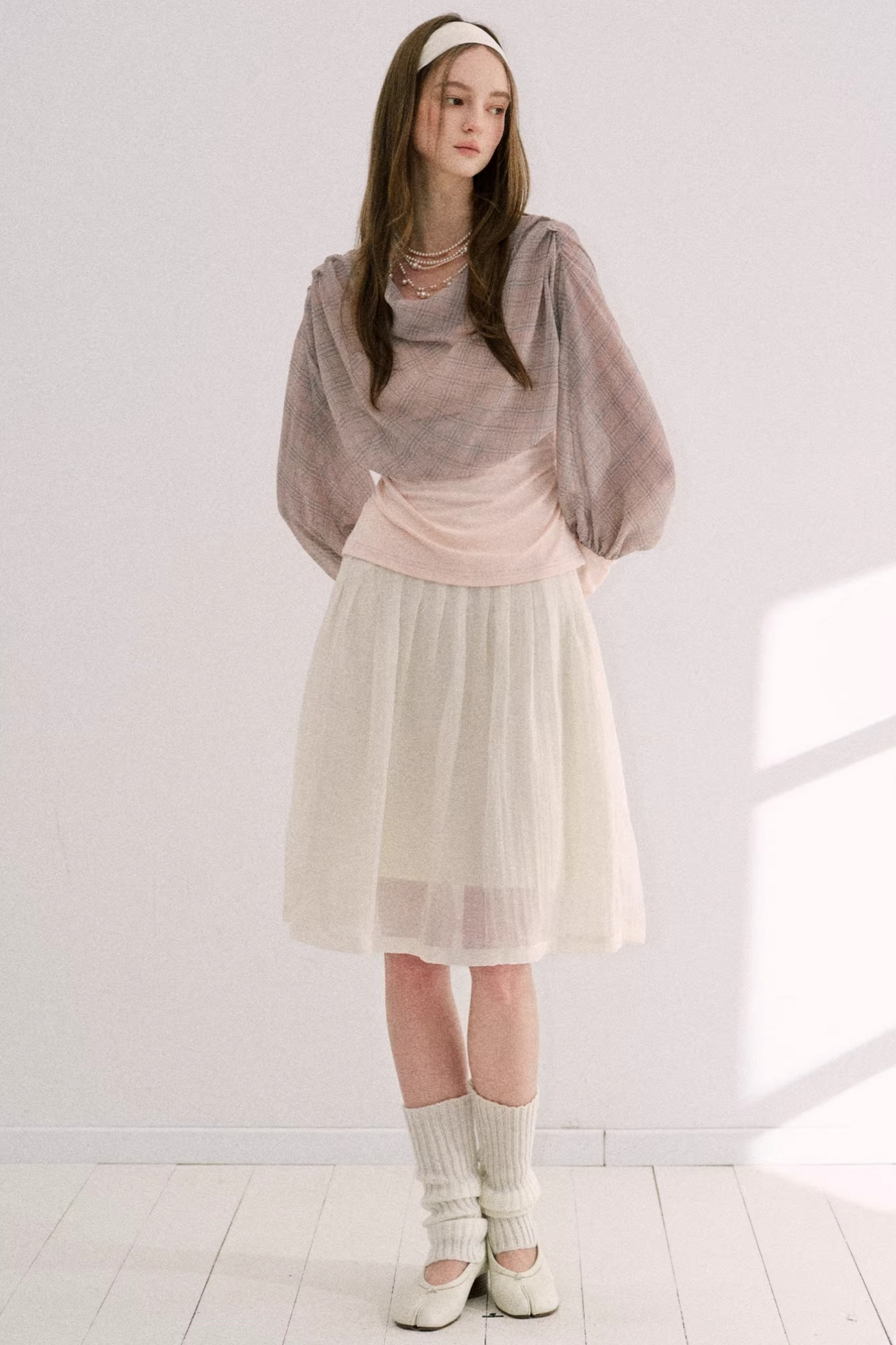 Artist-Designed Pink Plaid Top