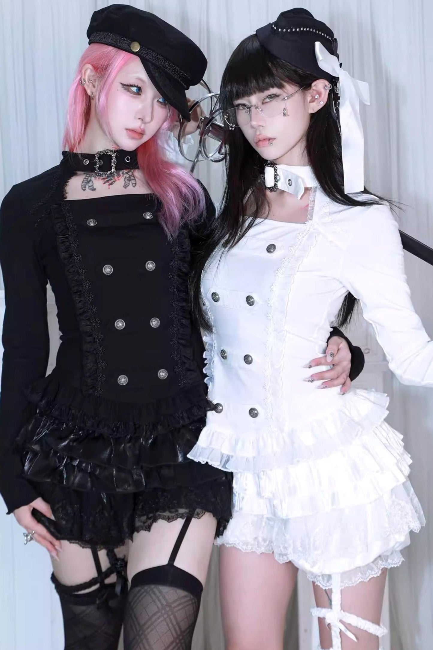 Velvet Double-Breasted Top