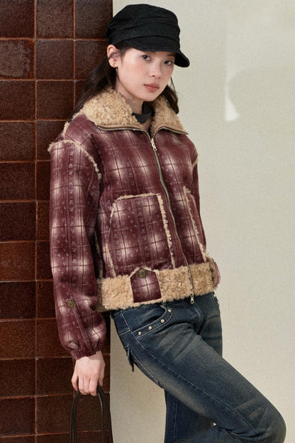 Burgundy Plaid Reversible Jacket