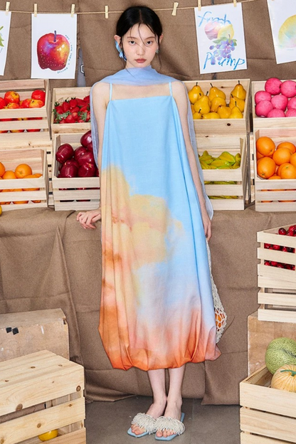 Sunset Fire Cloud Dress Set-Up