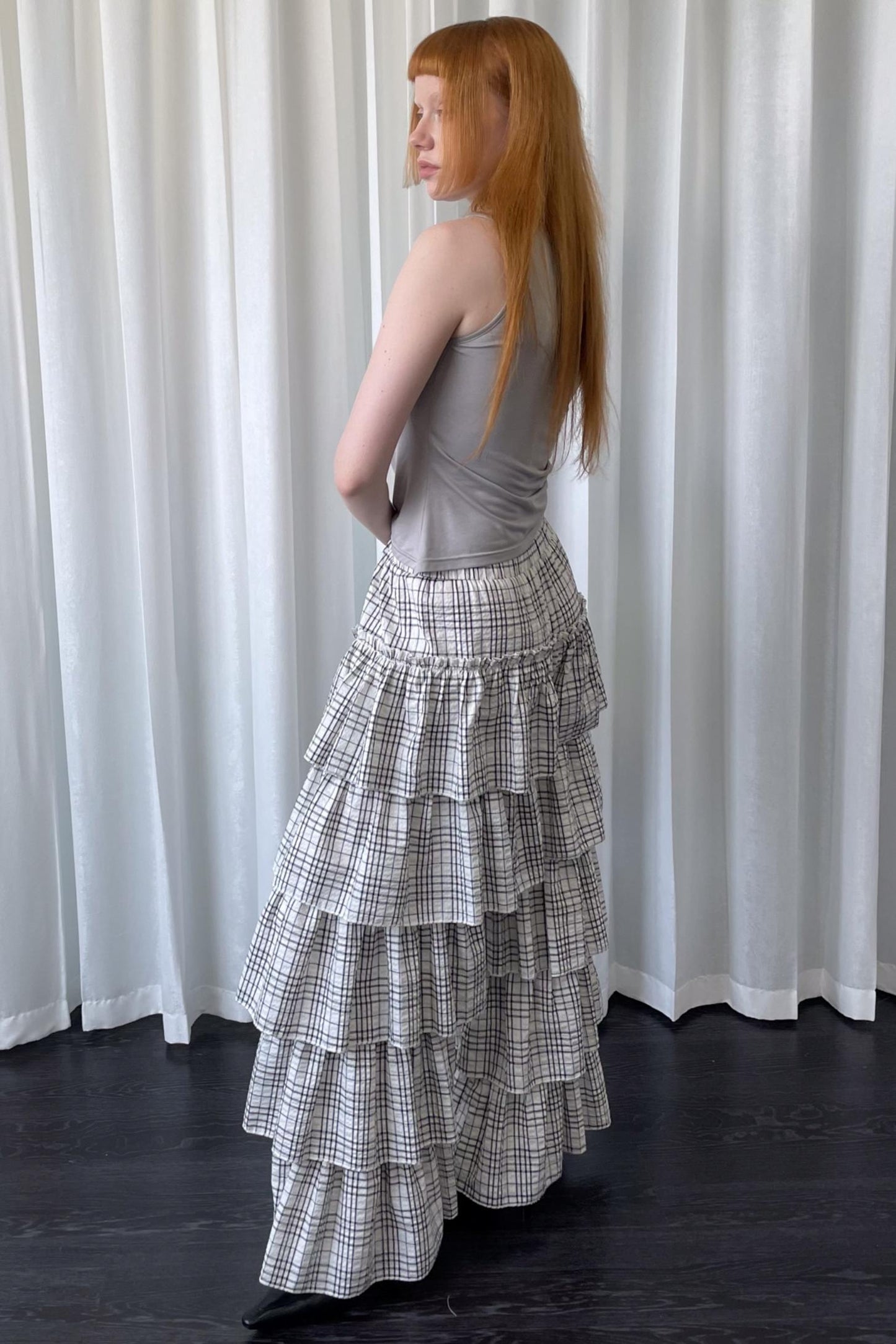 Plaid Wide-Leg Pants