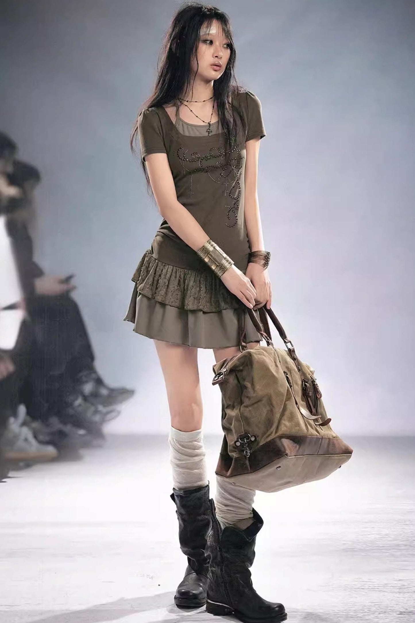Dreamcore Spitzen-Patchwork-Kleid
