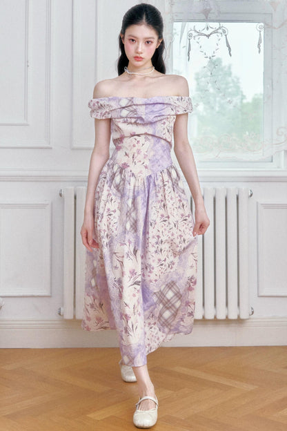 Purple Mist Off-Shoulder Dress