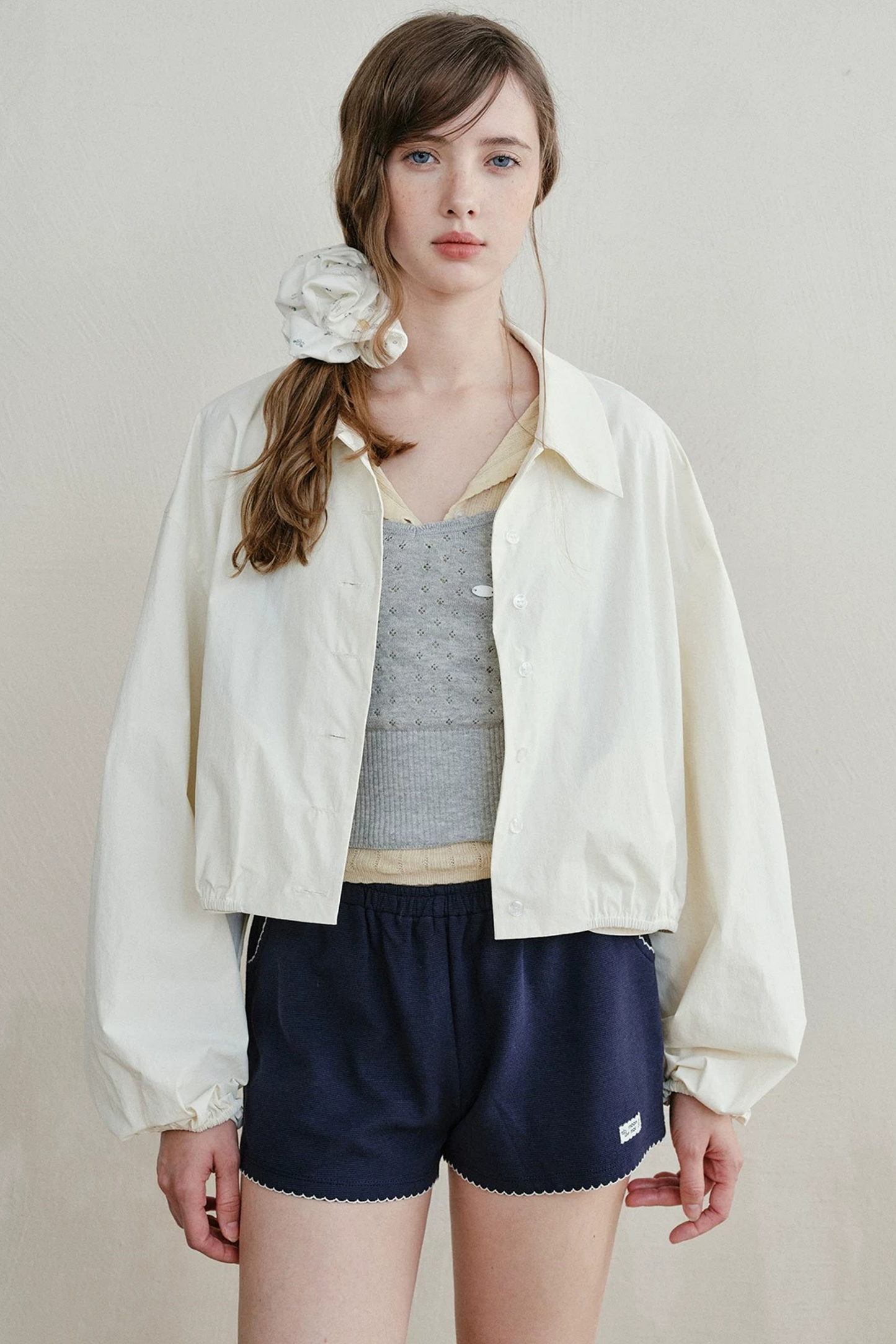 Contrasting Dog-Tooth Lace Shorts