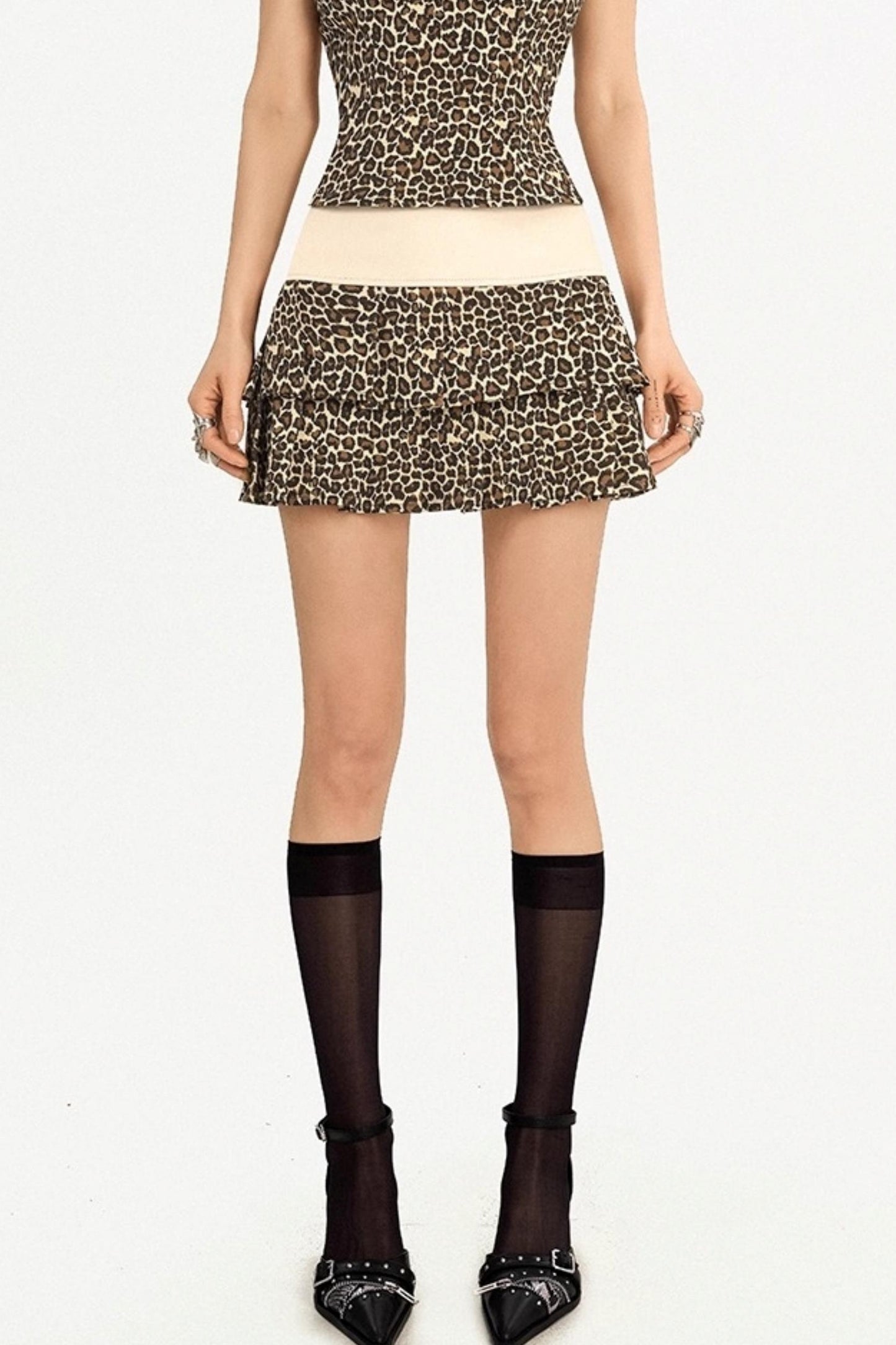 Original Waist Design Two-Piece A-Line Skirt Set