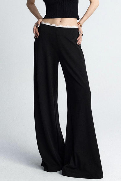 Summer Lace Draped Wide-Leg Pants