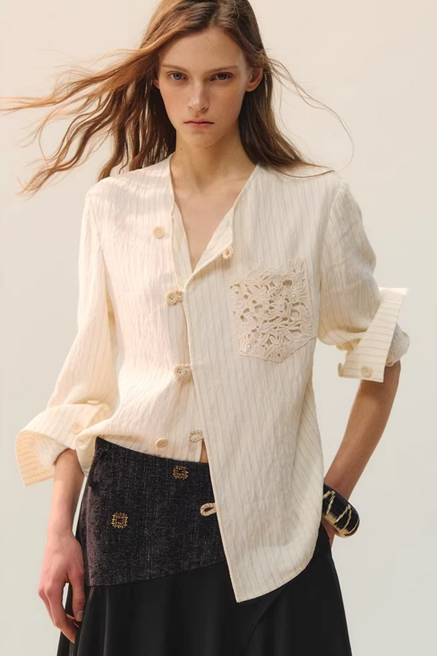 Moon Cage Linen Blouse